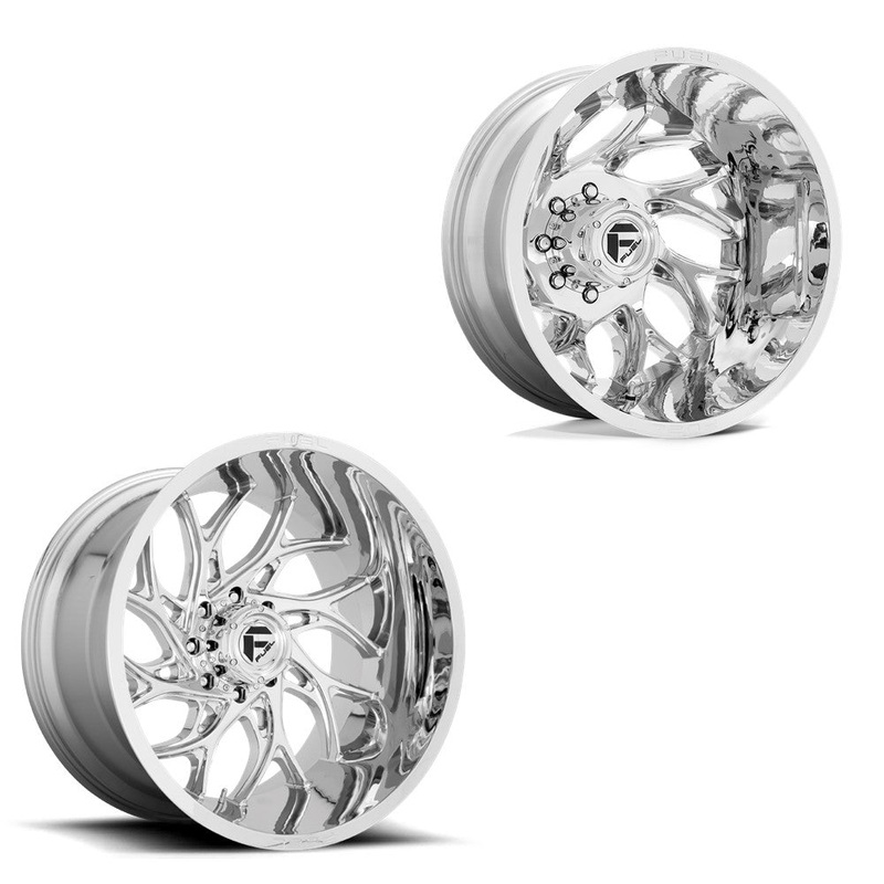 20×10 Fuel D740 Runner Chrome 19-UP DODGE DUALLY SUPER SINGLE Wheels 8 Lug Set of 6 (Fits UP to 12.50 tire)