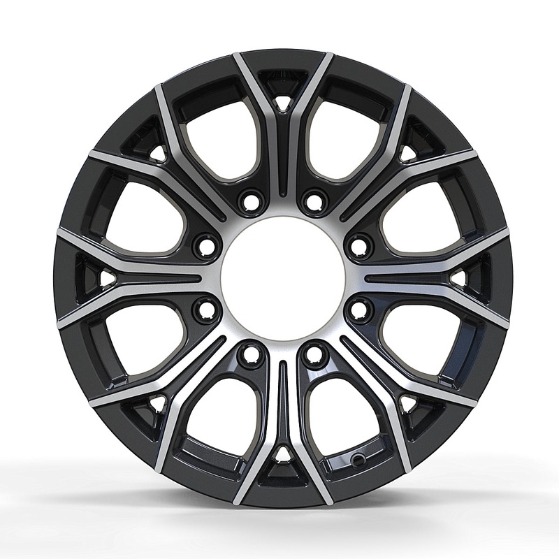 CW618 16X6, 8 Lug ALUMINUM WHEEL for Trailer Tires