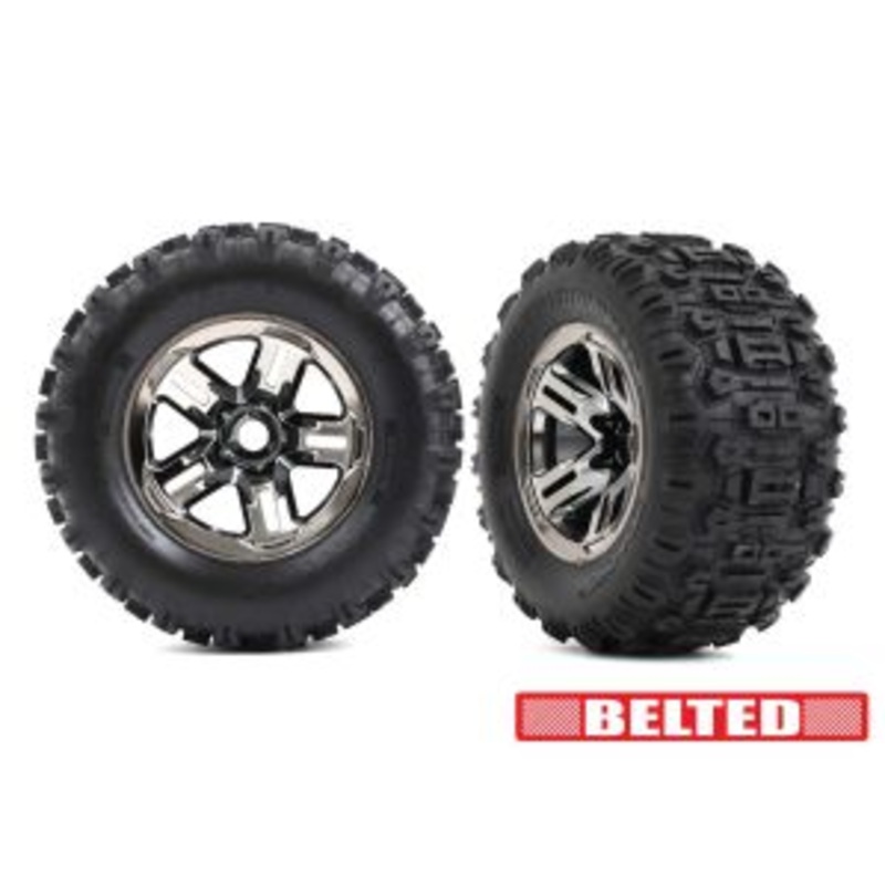 Traxxas T&W 3.8 Black Chrome Wheel w/Sledgehammer