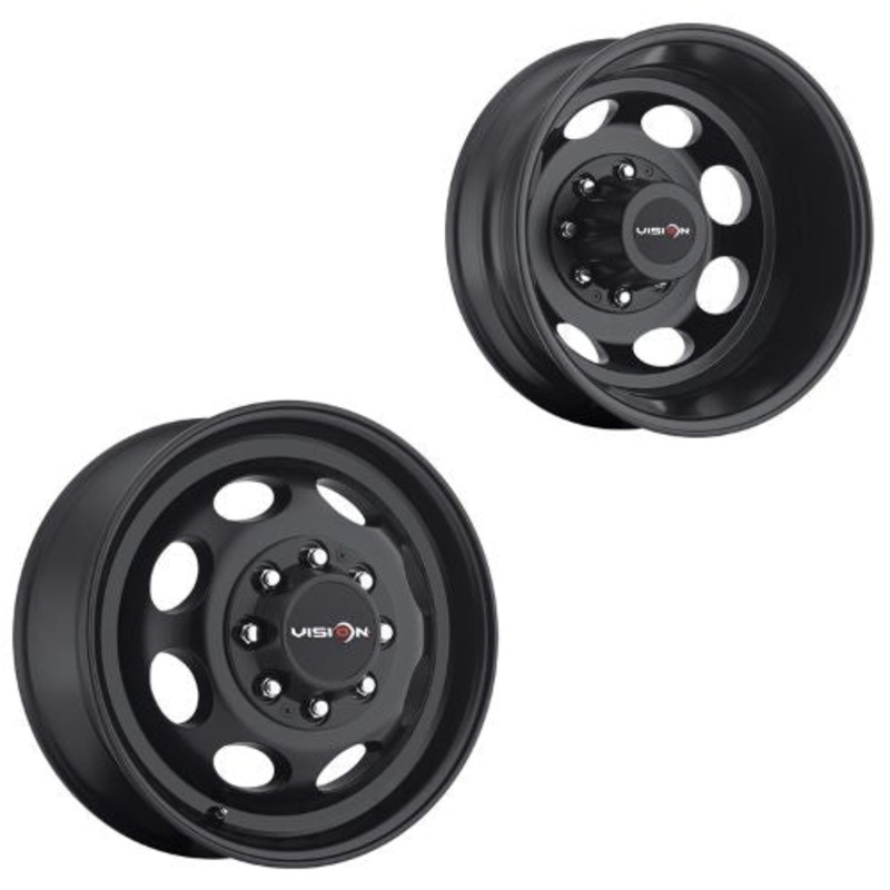 19.5×6.75 Vision 181NR Hauler Dually Matte Blk 99-04 FORD Wheels 8×170 Set of 6 (Fits Stock Tire Sizing)