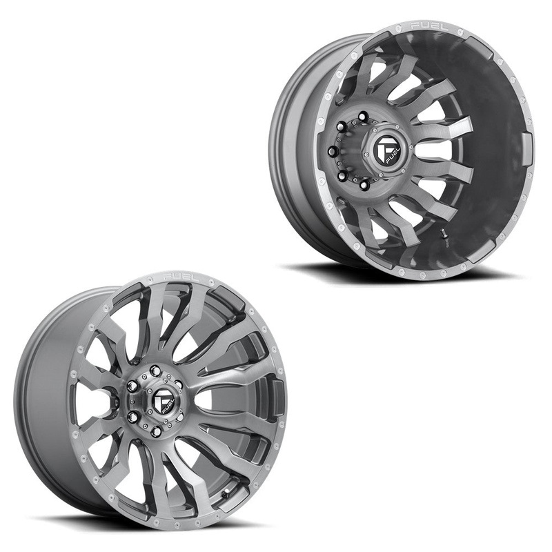20×10 Fuel D693 Blitz Brushed Gunmetal 19-UP DODGE DUALLY SUPER SINGLE Wheels 8 Lug Set of 6 (Fits UP to 13.50 tire)