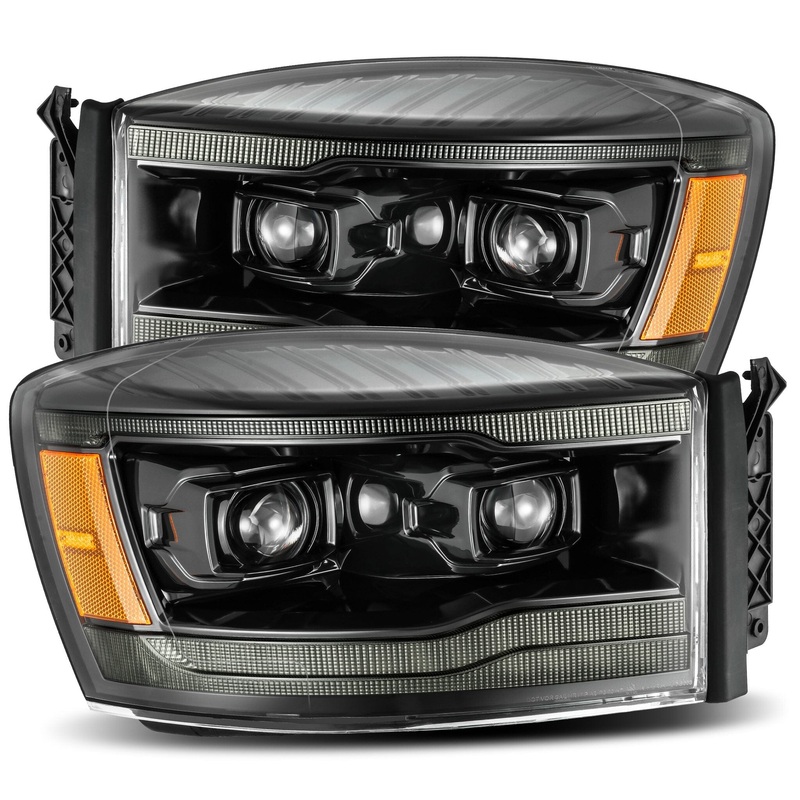 ALPHAREX 2006-2008 Dodge Ram PRO-Series Halogen Projector Headlights Alpha-Black