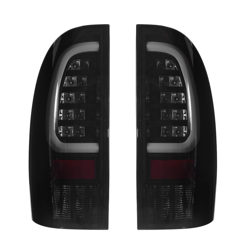 For 2005-2015 Toyota Tacoma LED Tail Lights – Matte Black/ Smoke