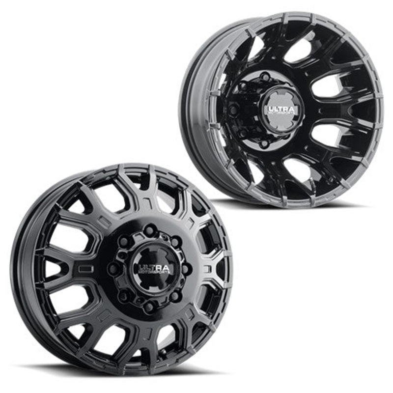 17×6.5 Ultra 022 Scorpion Blk 05-UP FORD 19-UP DODGE DUALLY Wheel 8×200 Set of 4 (Fits Stock Tire Sizing)