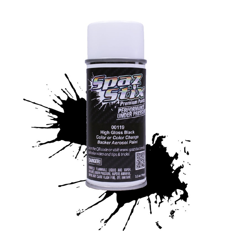 Spaz Stix High Gloss Black/Backer Paint Aerosol 3.5OZ
