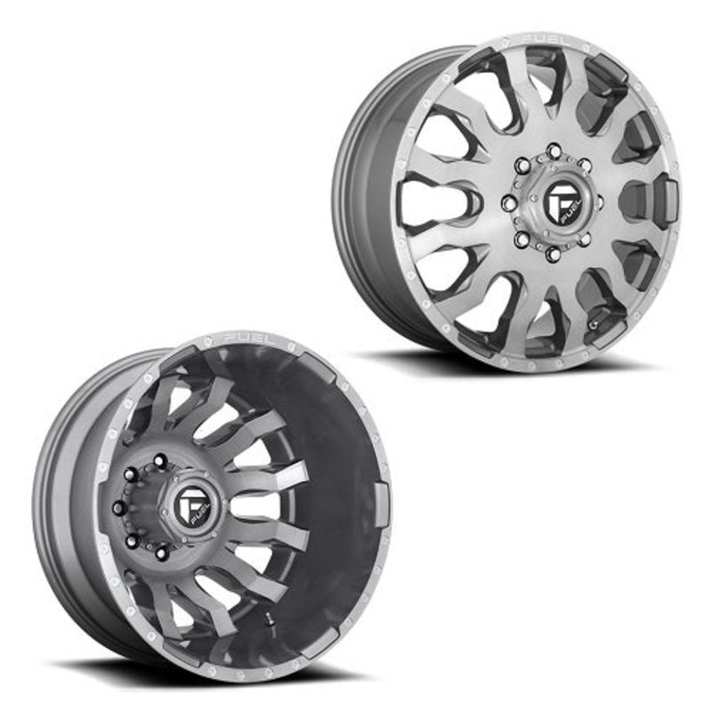 20×8.25 D693 Fuel Blitz Platinum PRE-19 DODGE DUALLY Wheels 8×6.5 Set of 6 (Fits UP to 13.50 tire)
