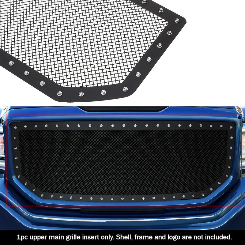 APS GR07LFC62H Main Upper Rivet Grille Fits 2016-2018 GMC Sierra 1500