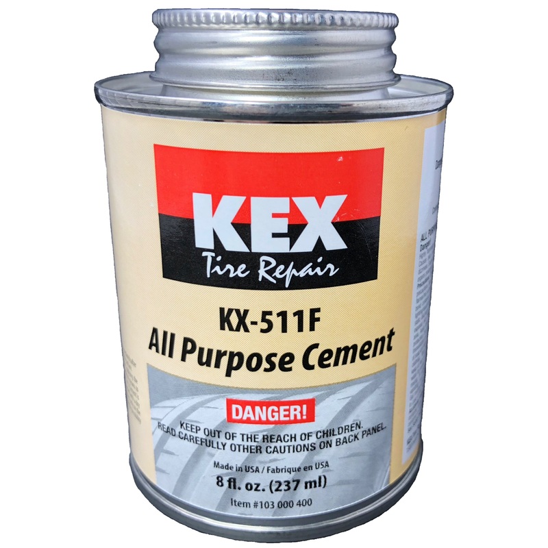 Kex Cold Vulcanizing Rubber Tire and Tube Patch Plug Repair Cement Glue 8oz can