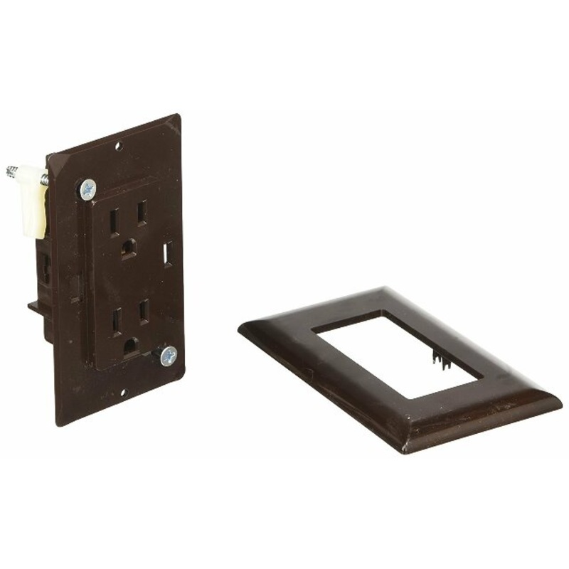 RV Designer Collection S815 Dual Outlet W/Cover Plate Brown