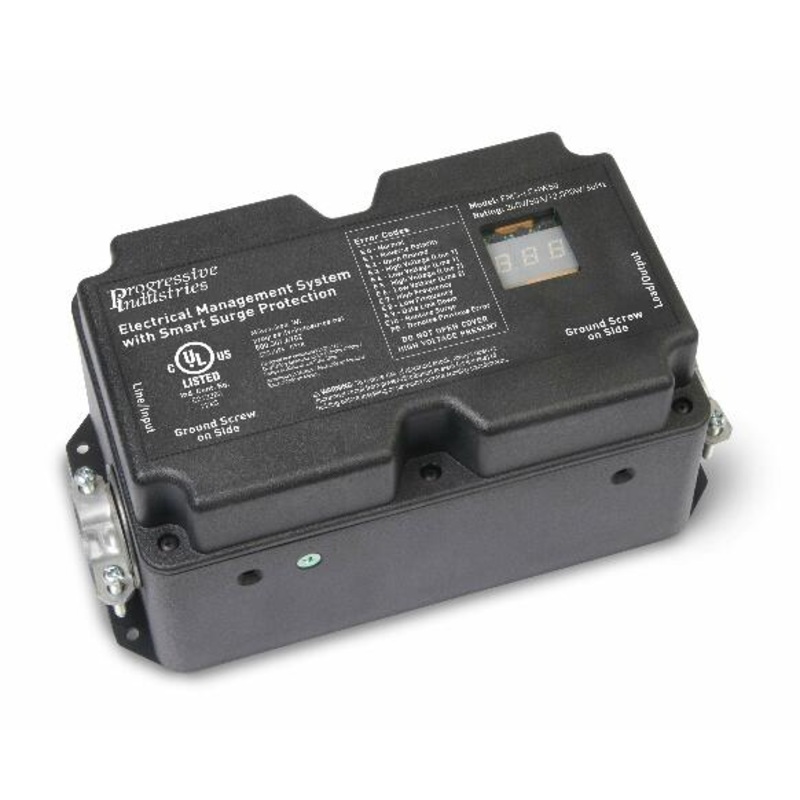 Progressive Industries Hardwired RV Surge Protector, 50 Amp EMS with Integrated Display and Fault Detection – EMS-LCHW50