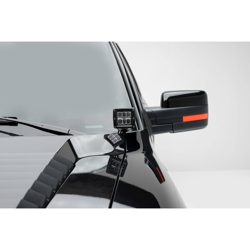 ZROADZ Z365601 Black Mild Steel Hood Hinge LED Bracket Fits 2004-2014 Ford F-150