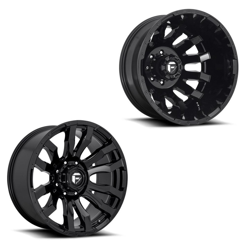 20×9 Fuel D675 Blitz Gloss Black 05-UP FORD DUALLY SUPER SINGLE Wheels 8 Lug Set of 6 (Fits UP to 13.50 tire)