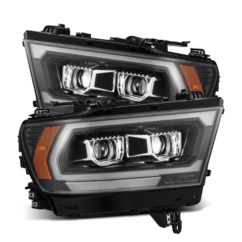ALPHAREX 2019-2024 Ram 1500 (MK II 2500 Style) LUXX-Series LED Projector Headlights Black