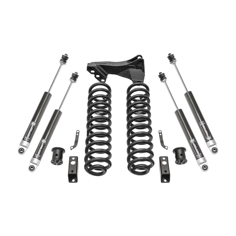 ReadyLIFT 2.5” Coil Spring Front Lift Kit W/ Falcon 1.1 Monotube Front/Rear Shocks & Front Track Bar Bracket Fits Ford F350 Diesel 2011-2016