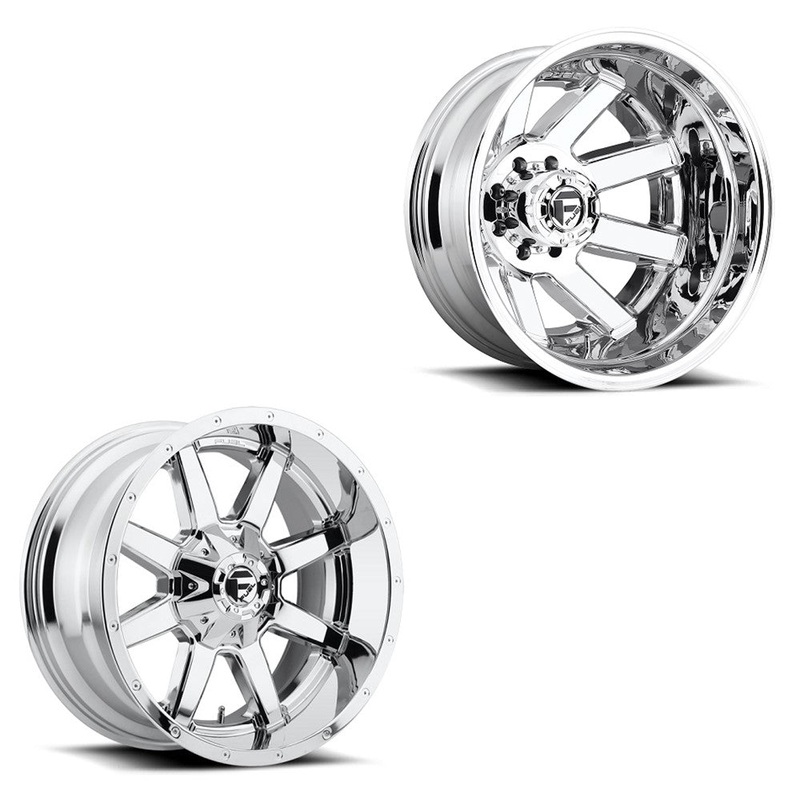 17×9 Fuel D536 Maverick Chrome Plated 19-UP DODGE DUALLY SUPER SINGLE Wheels 8×6.5/8×200 Set of 4 (Fits Stock UP to 285 tire)
