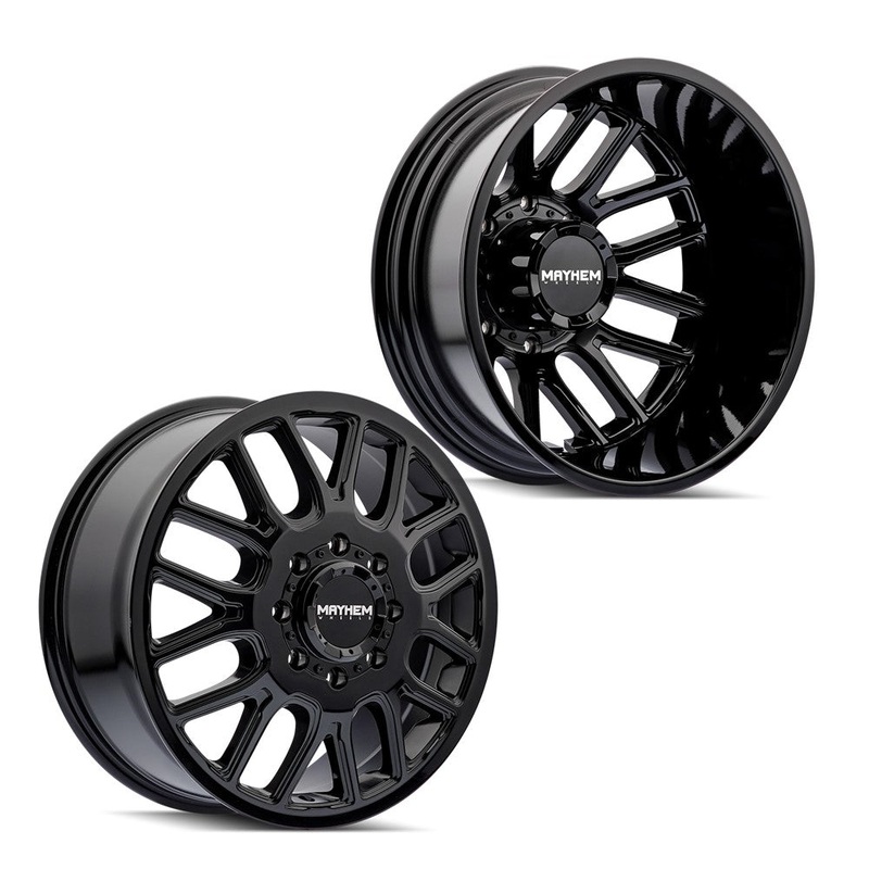 20×8.25 Mayhem 8107D Cogent Gloss Black PRE-11 GM PRE-19 DODGE DUALLY Wheels 8×6.5 Set of 6 (Fits UP to 12.50 tire)