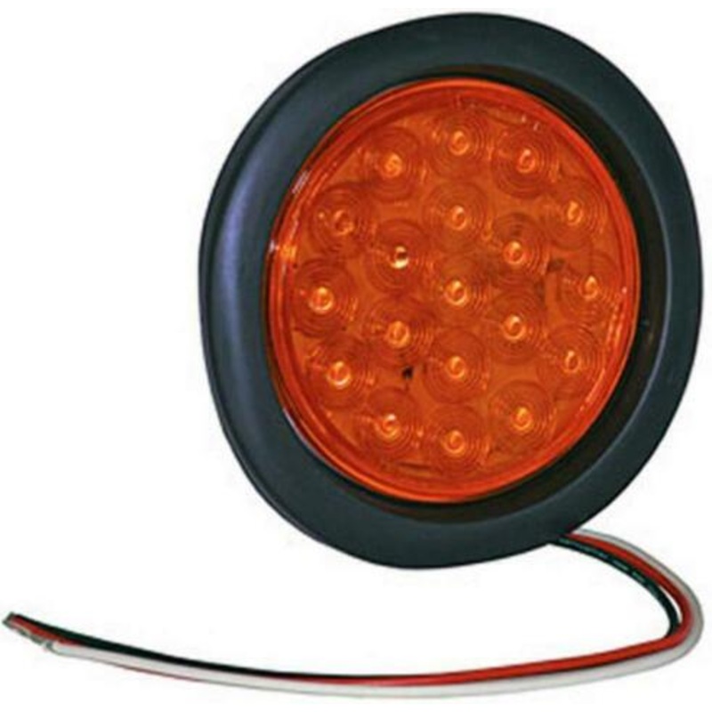 Light,strobe,4in round, amber,24 led