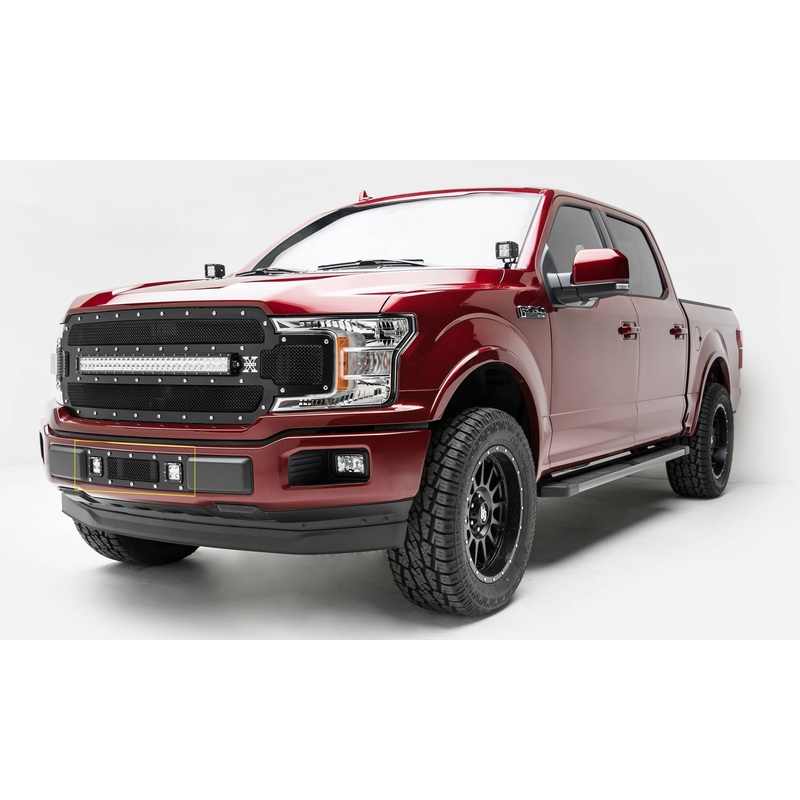 T-REX Grilles 6325791 Black Mild Steel Small Mesh Bumper Grille Fits 2018-2020 Ford F-150 Limited F-150 Lariat