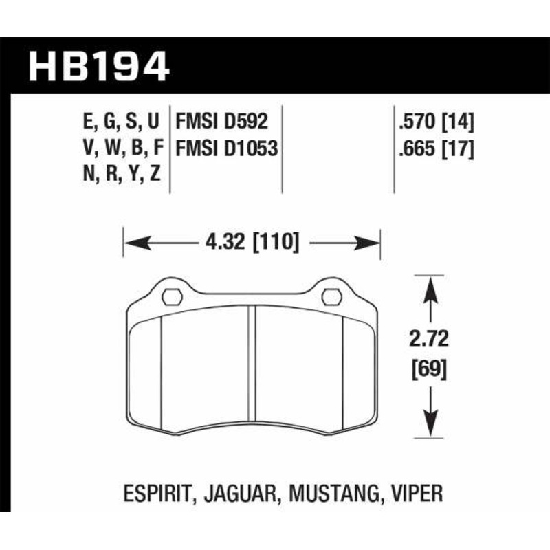 Hawk Performance HB194Y.570 LTS Disc Brake Pad