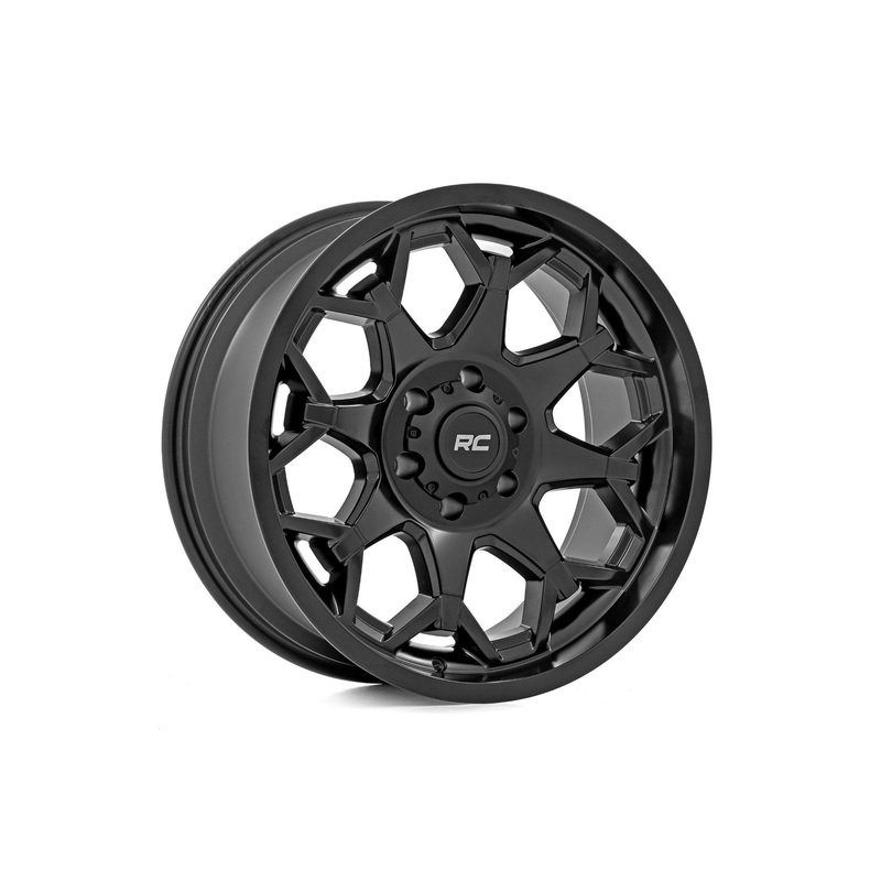 Rough Country 80 Series Wheel | One-Piece | Semi Gloss Black | 20×10 | 5×5 | -19mm