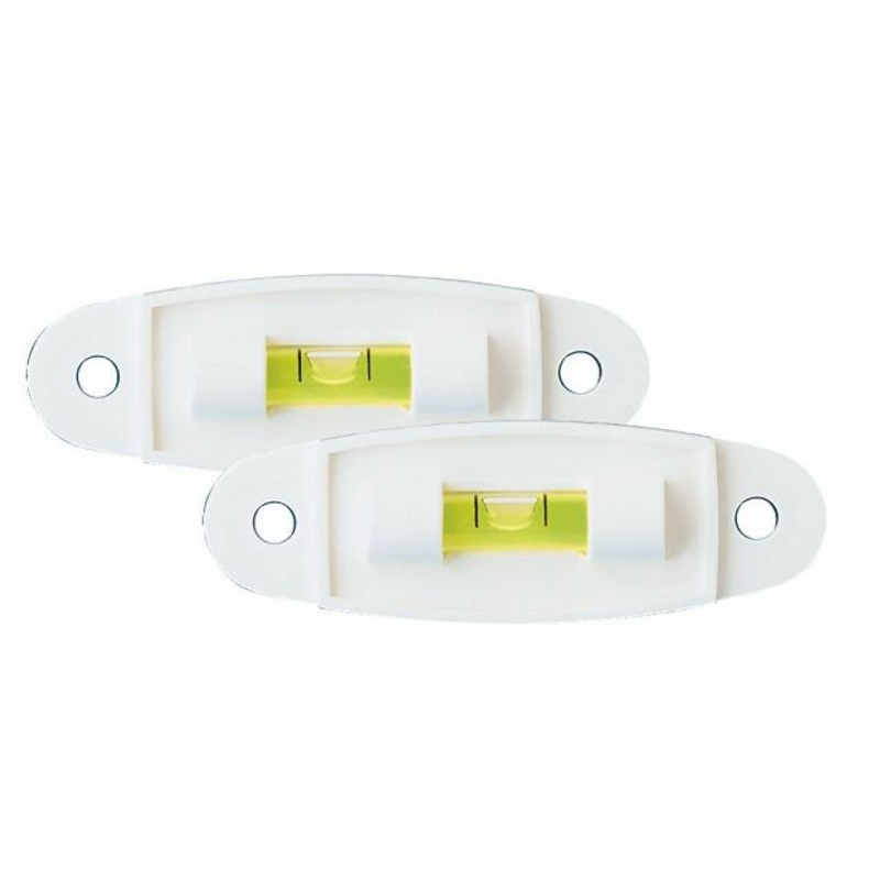 RV Designer E409, Screw On Bubble Level, 2-1/2 inch x 3/4 inch, Screws Included, 2 Per Pack, Exterior Hardware