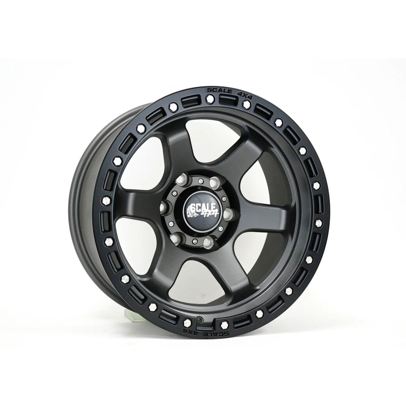 SCALE4X4 S03 Matte Gunmetal w/ Black Beadlock 17″ Wheels – 17×9 / -25 / 6×139.7