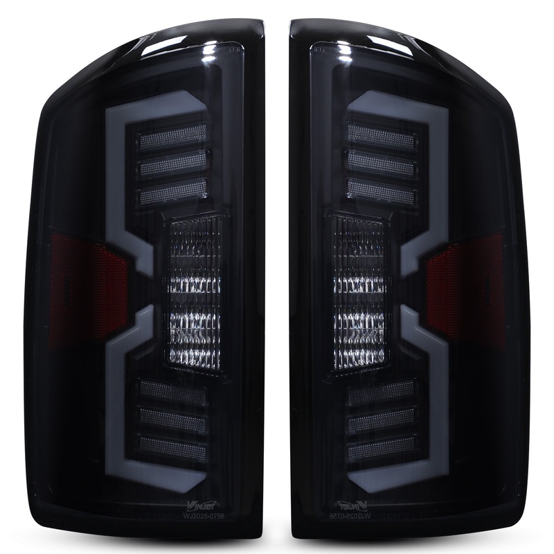 For 2006-2009 Dodge Ram 1500 2500 3500 LED Sequential Taillights – Black/Smoke