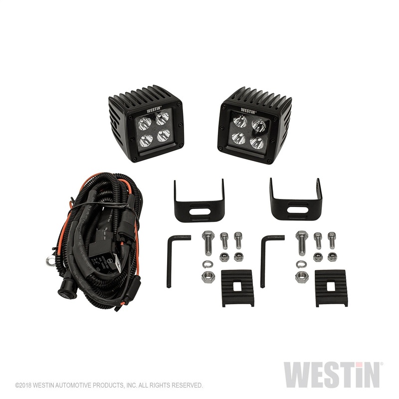 Westin 09-12205B-PR HyperQ B-FORCE LED Auxiliary Lights Flood Beam 3.2×3 in. 5W (Set of 2)