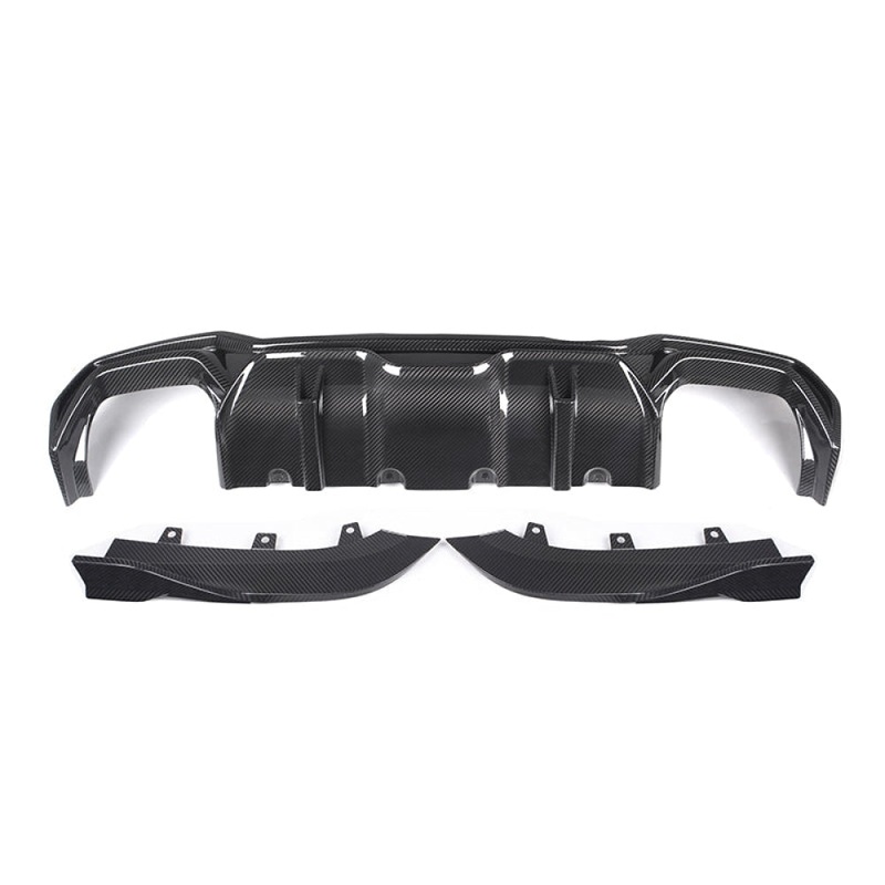 2021+ BMW 4-Series Carbon Fiber S Style 3 Piece Rear Diffuser | G22/G23