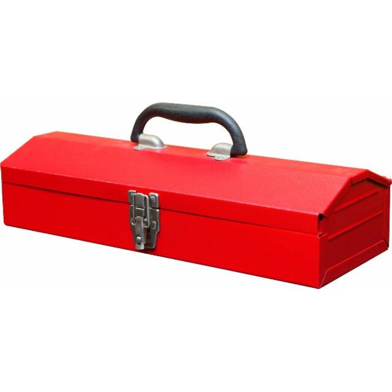 BIG RED TB102 Torin 16″ Hip Roof Style Portable Steel Tool Box with Metal Latch Closure, Red