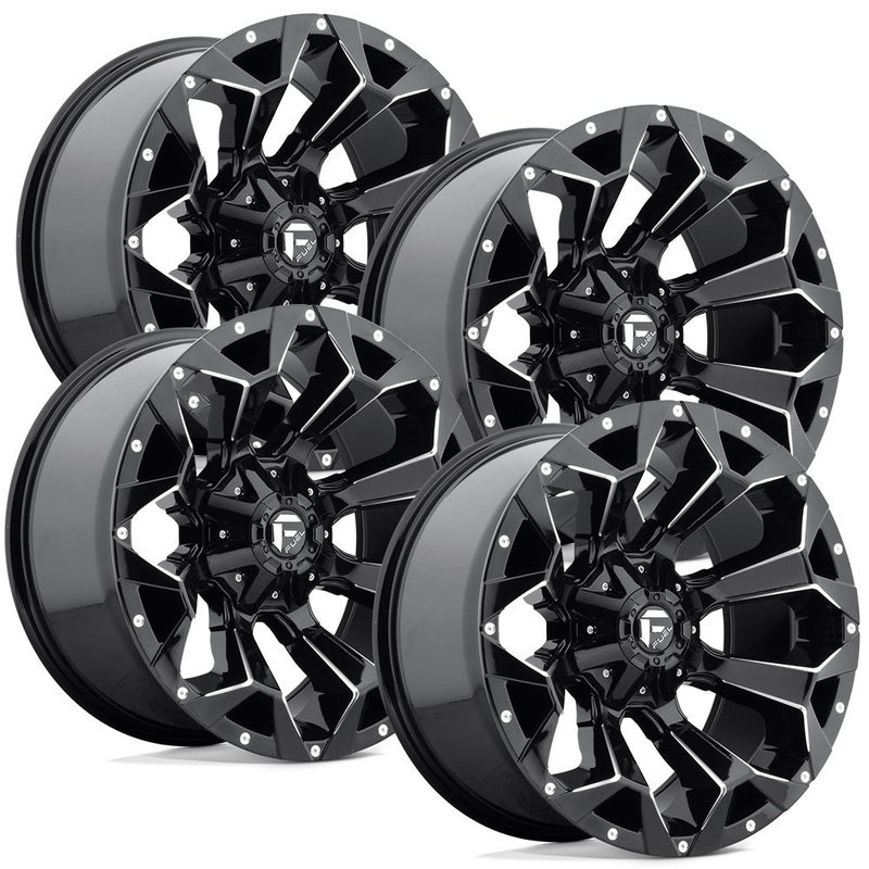 Fuel Assault D576 Gloss Black Aluminum Chevy / GMC SRW Wheel Kit (8×180)