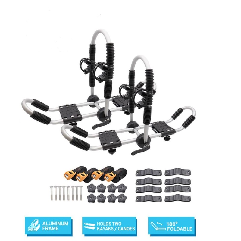 TRUCK2GO Canoe / Kayak 2 IN 1 Foldable Roof Rack J-Bar Carrier