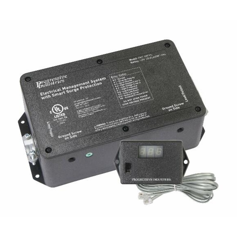 Progressive Industries 30 Amp Heavy Duty RV Surge Protector EMS  Whole House Surge Protection w/Integrated Display and Fault Detection  EMS-HW30C