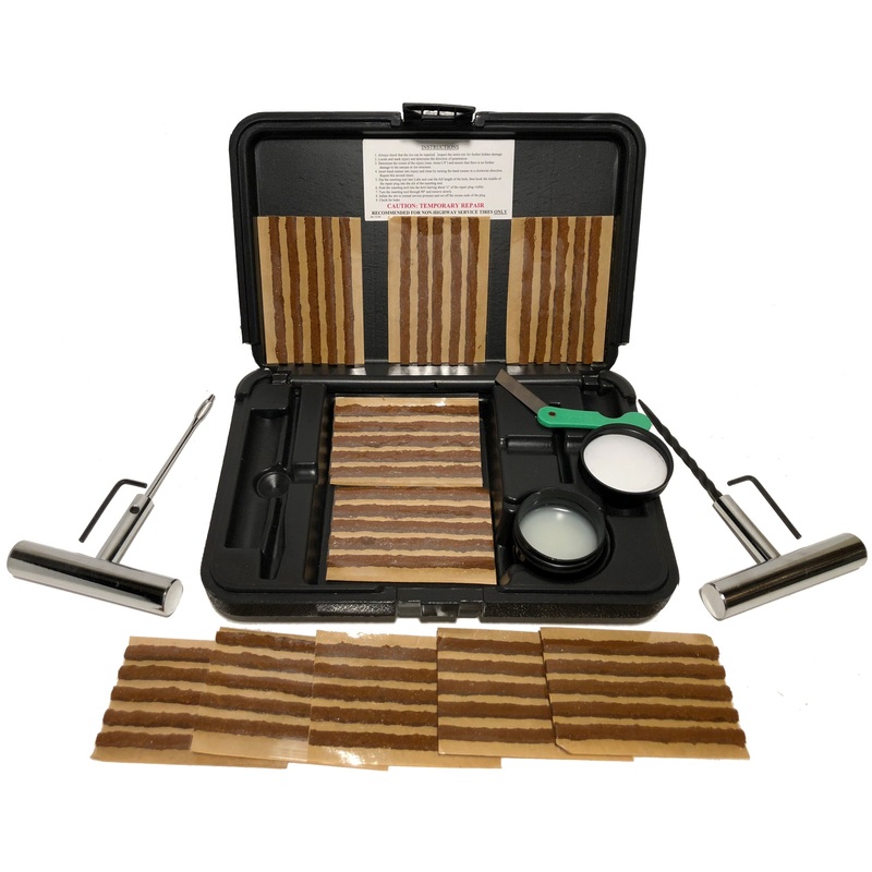 Tire Repair Tool Kit Set 57 Pieces with Tool Box For Motorcycle ATV Jeep Truck