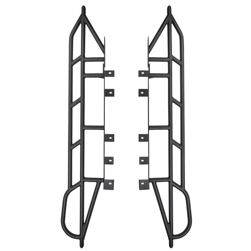 WESTCOTT DESIGNS 2024-2025 Toyota Tacoma Long Bed 20 Degree Angle Rock Sliders – Black Powder Coat Finish