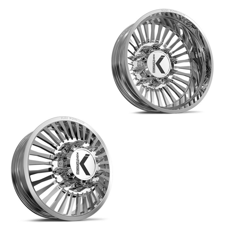 26×8.25 KG1 Forged KD051 Vegas Polished FORD F-450/F-550 DODGE 4500/5500 DUALLY Wheels 10×225 Set of 6 (Lug Nuts/Adapters Included) Fits UP to 13.50 tire