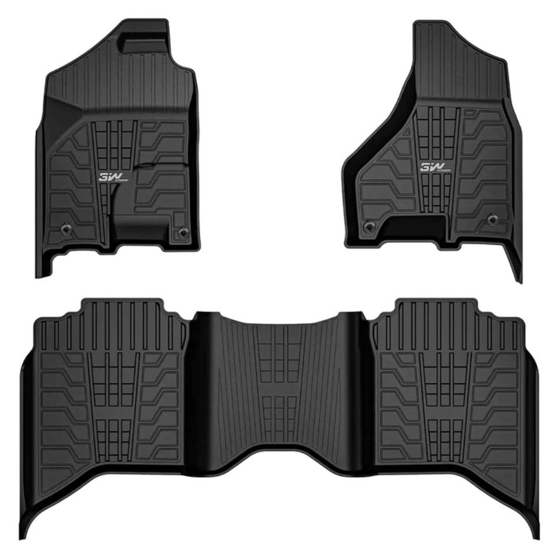 3WLINERS 2019-2024 Dodge RAM 1500 Crew Cab TPE Material & All-Weather Protection Custom Floor Mats (Fits Classic Body Style Only)