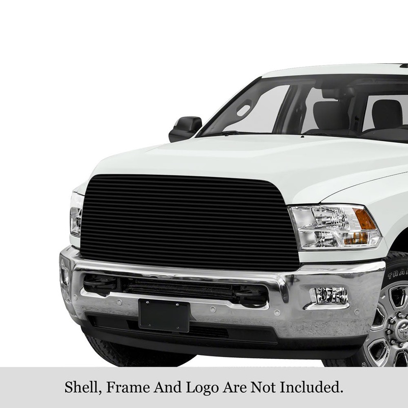 APS GR04HFC30J Main Upper Black Stainless Steel Billet Grille Fits 2013-2018 Ram 2500