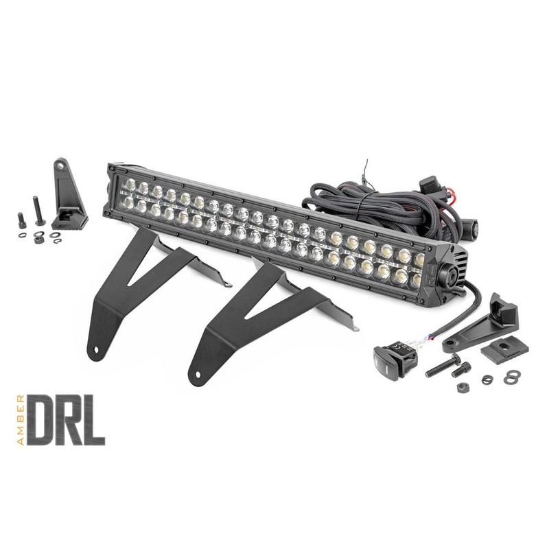 LED Light Kit | Bumper Mount | 20″ Black Dual Row| Amber DRL | Ram 1500 (19-24)