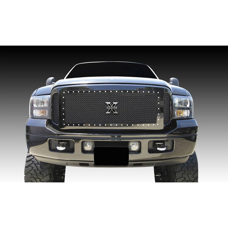 T-REX Grilles 6715611 Black Mild Steel Small Mesh Grille Fits 2005-2007 Ford Excursion