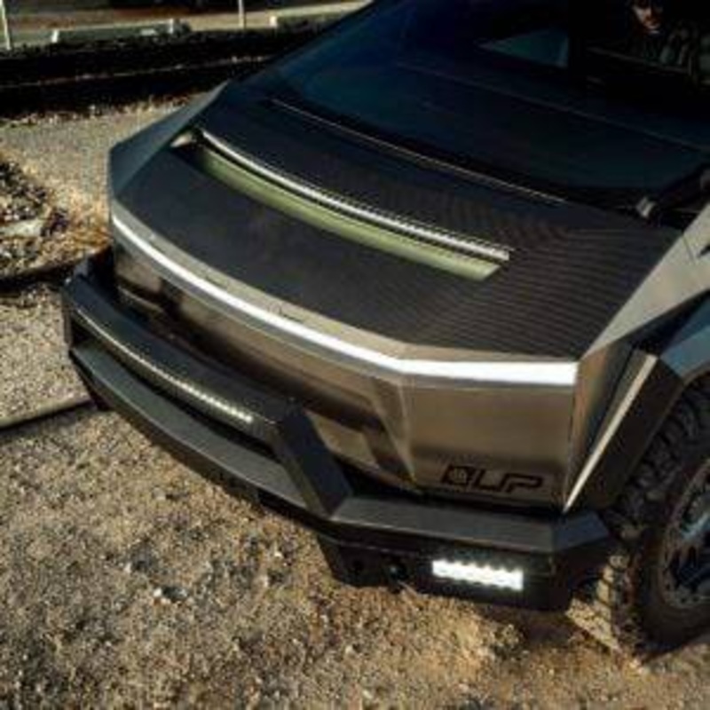 Tesla Cybertruck UP INVINCIBLE Carbon Fiber Hood System w/ 50 LED Light Bar