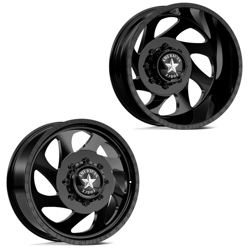 20×8.25 American Force DB05 Slab Black 99-04 FORD DUALLY Wheels 8×170 Set of 6 (Fits up to 12.50 tire)