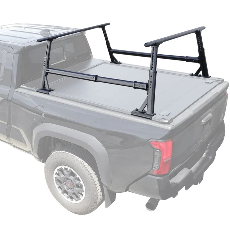 Bed Racks I SYNETICUSA R1L Aluminum Adjustable Heavy-Duty (T-Slot Track Insert) Truck Bed Ladder Rack (Fits 6′ to 8′ Truck Bed Length Only)