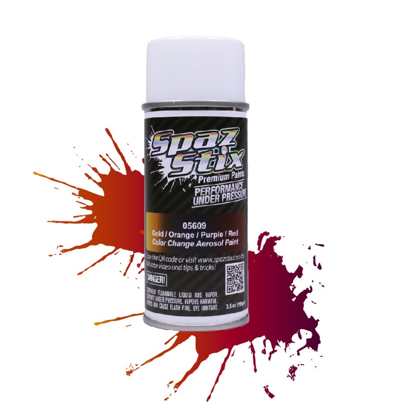 Spaz Stix Color Changing Paing Gold/Orange/Purple/Red Aerosol 3.5OZ
