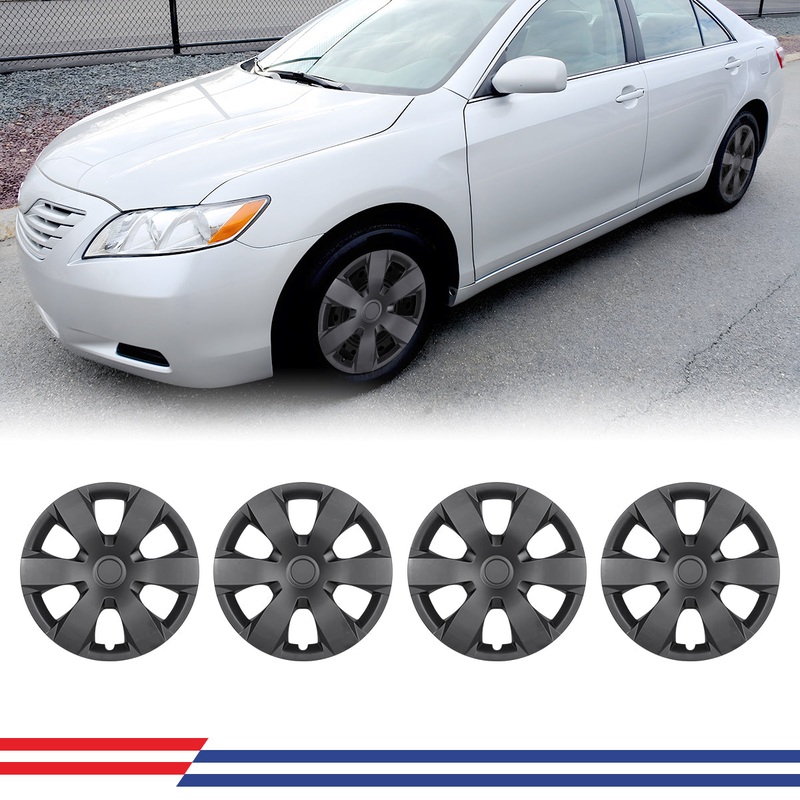 WINJET 16′ Hubcaps Wheel Rims Cover for 2007-2011 TOYOTA CAMRY – Matte Black