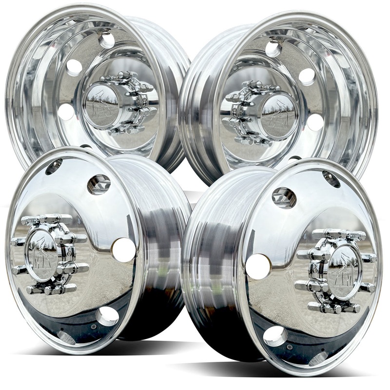 17″ Northstar Mirror Polished Both Sides 2012-2018 Dodge Ram 3500 DRW 8X6.5″ 4 Wheel Kit
