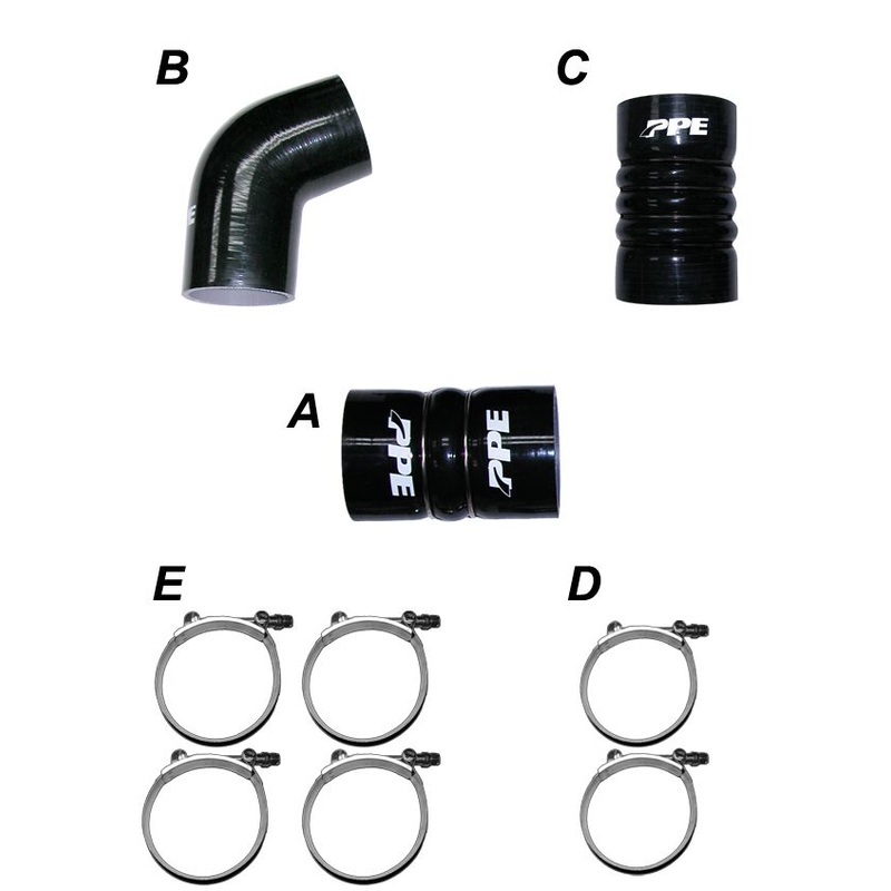 LBZ/LMM 06-10 Silicone Hose And Clamp Kit Black PPE Diesel