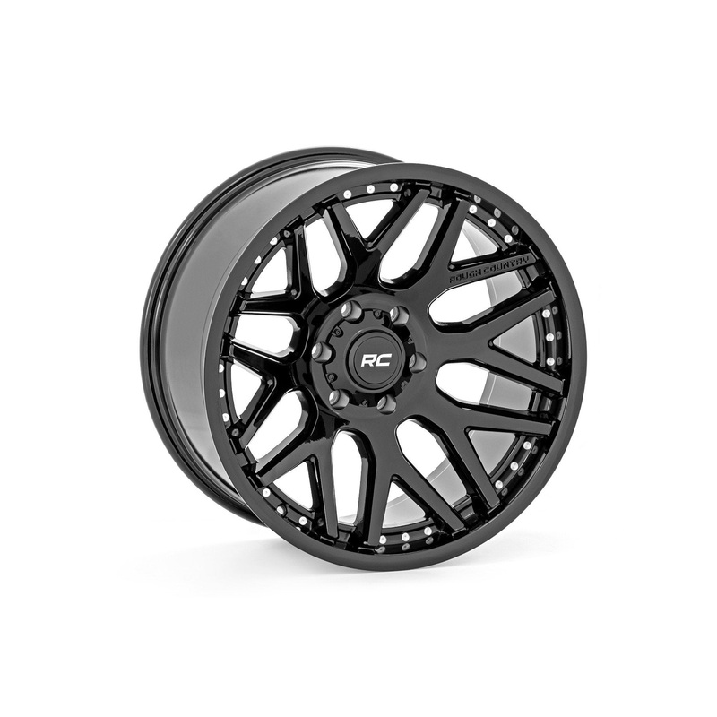 Rough Country 95 Series Wheel | One-Piece | Gloss Black | 20×10 | 6×5.5 | -18mm