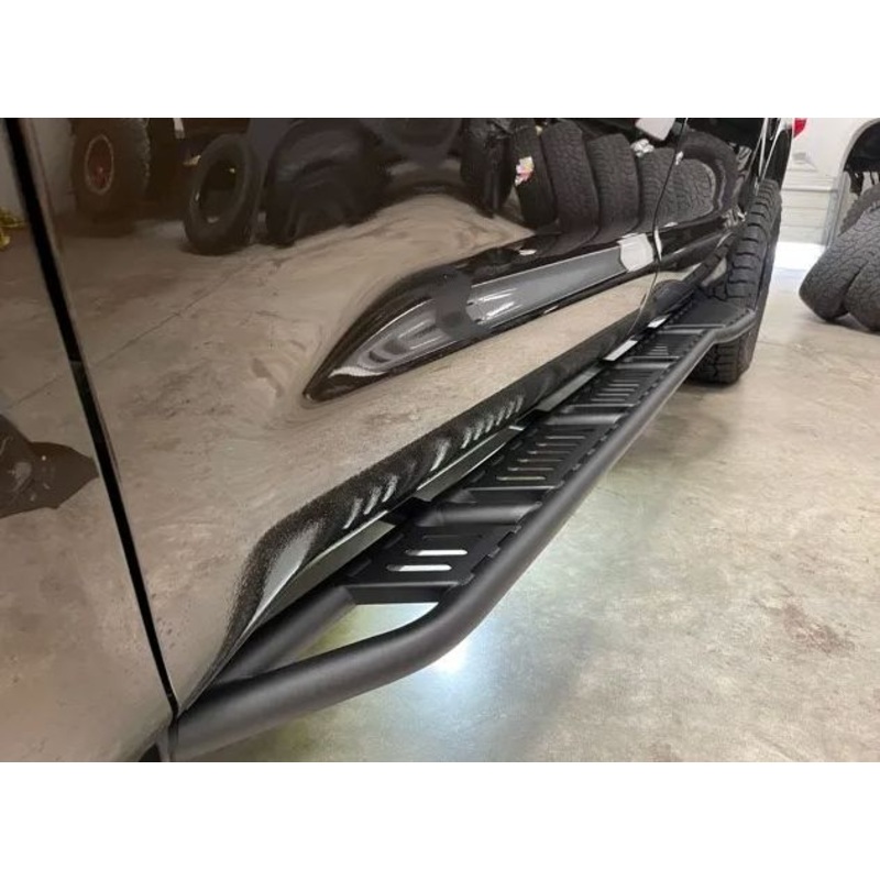 WESTCOTT DESIGNS 2007-2021 Toyota Tundra CrewMax Short Bed 0 Degree Angle Rocker Sliders – Black Powder Coated