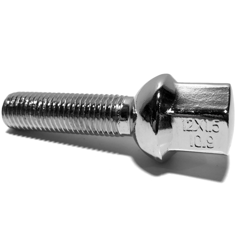 M12x1.5 XL Ball Seat Radius Wheel Lug Bolts 40mm Shank BMW Mercedes